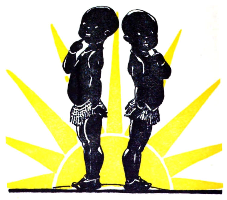 Two children at sunrise.