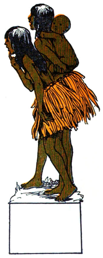 Two Aboriginal women, one carrying a child.