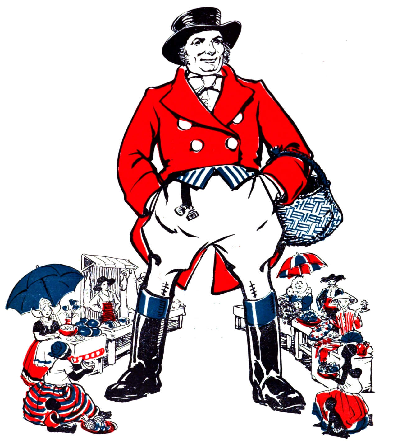 John Bull stands over the market.