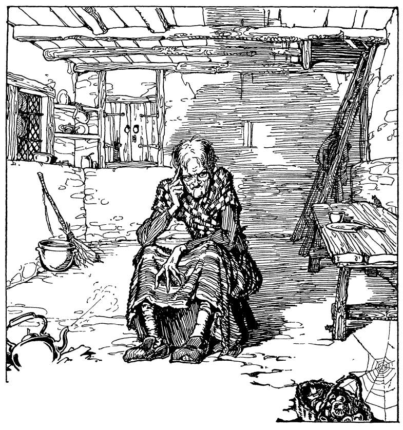 A woman scowls as she sits on a stool in a simple room, a finger at her temple.
