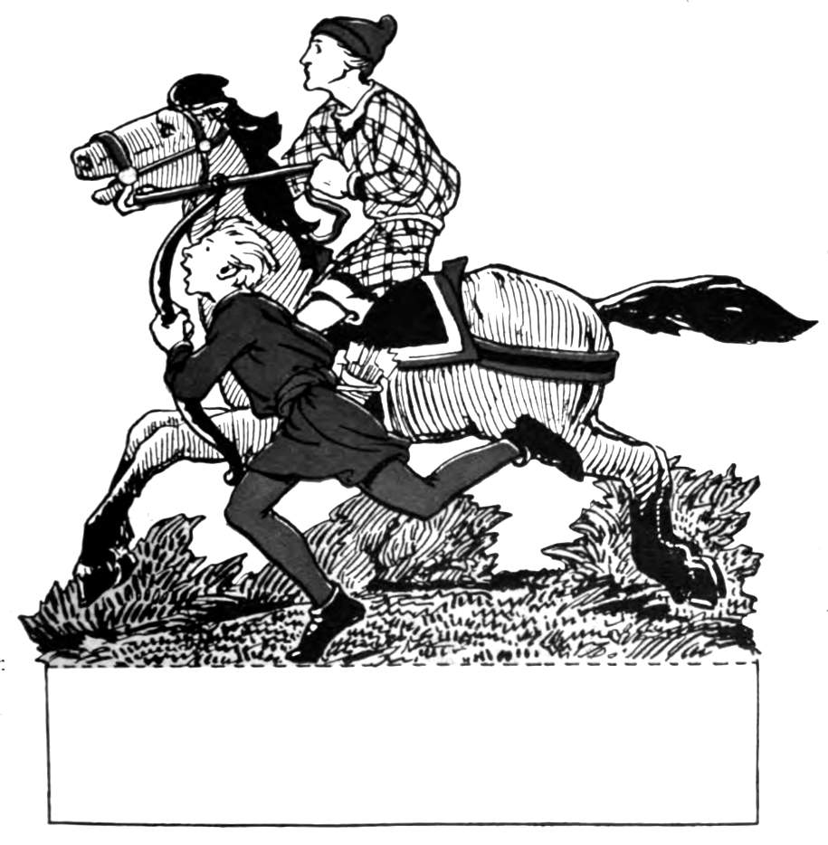 Hunter rides his horse as an archer runs alongside.