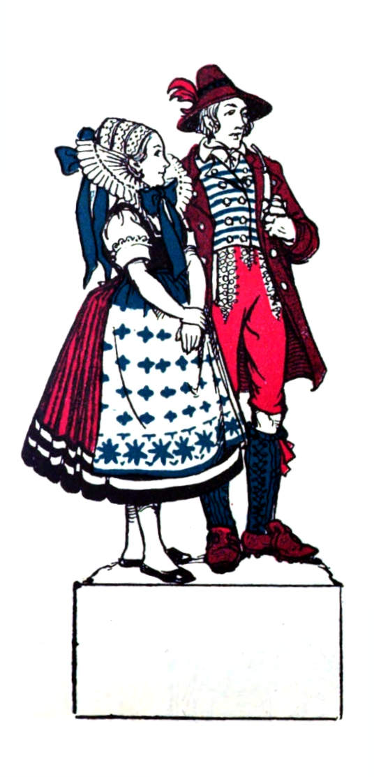 A man and woman; with pipe and ruff.