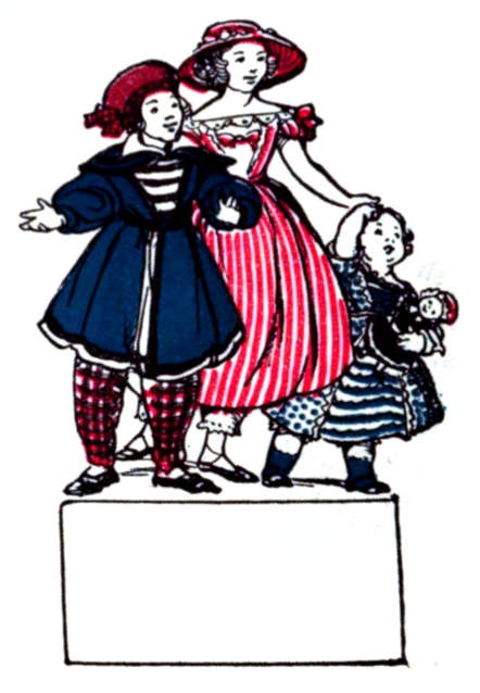 Three children and a doll.