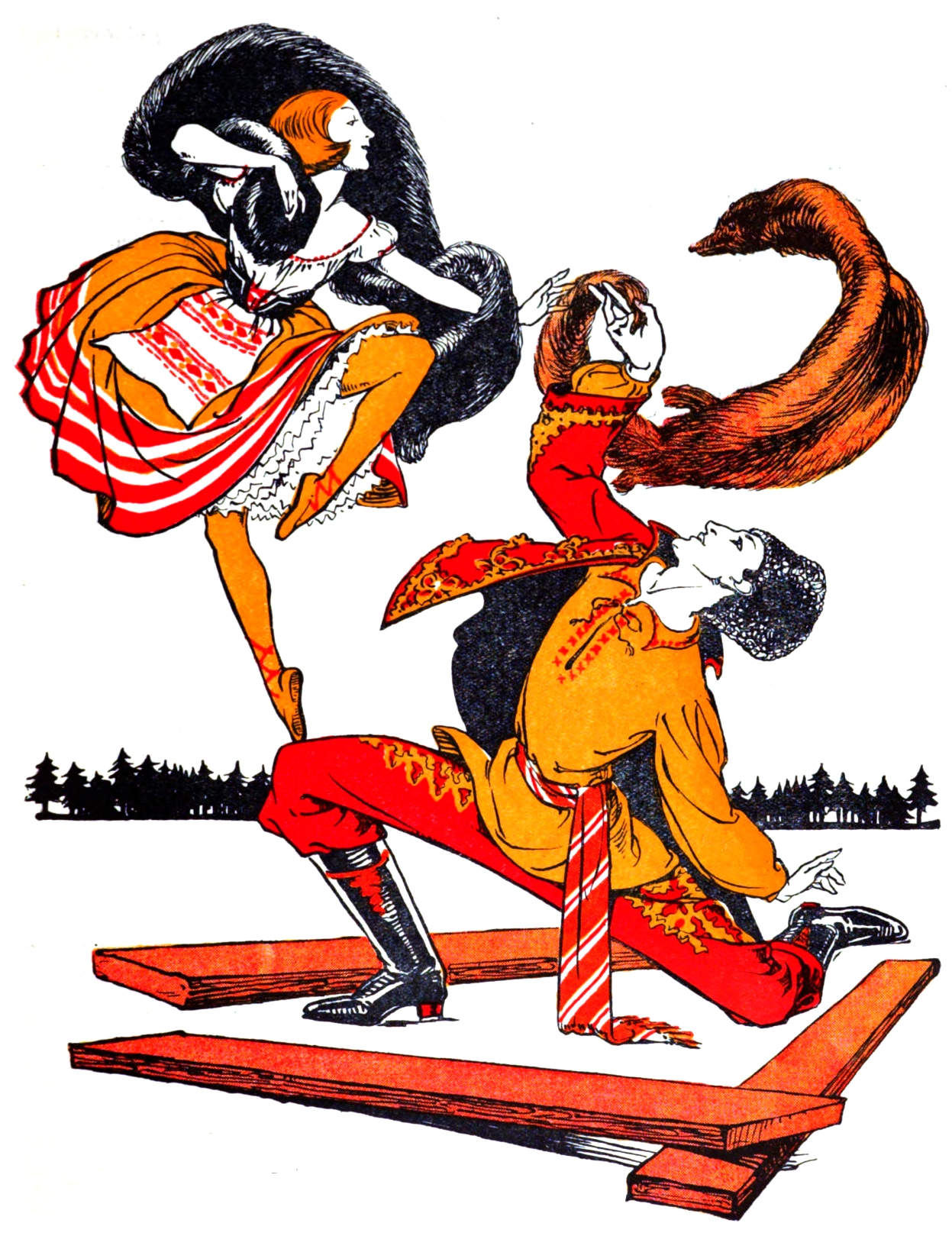 A man and woman dance.