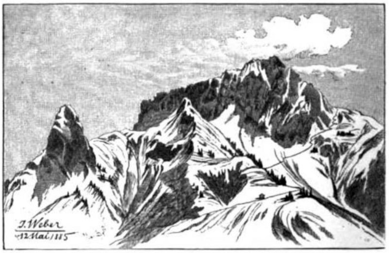 A bleak and forbidden snow-covered mountaintop.