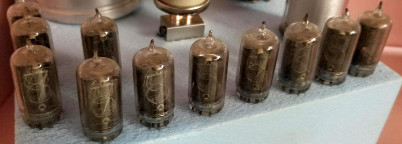 Eleven nixie tubes displayed.
